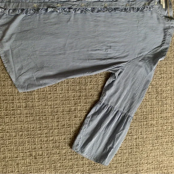 Boden Blue Striped Button Down Shirt with full flowing arms after elbow - Picture 7 of 8